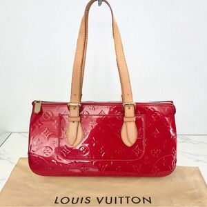 Louis Vuitton Rosewood Avenue Red Vernis & Vachetta Leather Shoulder Bag
